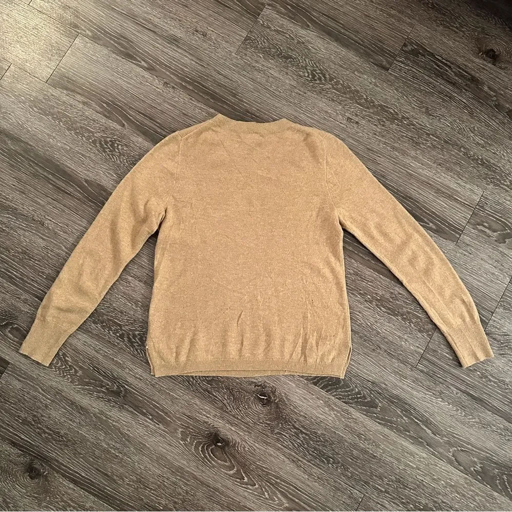 J Crew Tan Cashmere Crewneck Sweater
